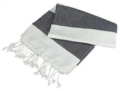 Produktbild von A&R AR058 | Hamamzz® Hamam Towel Antalya,100 x 180 cm - Farbe: White/Graphite - Größe: 100 x 180 cm