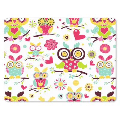 Produktbild von MuchoWow® Mauspad Mousepad Muster - Eule - Tiere 23x19 cm - Mousepads - Maus Mat - Pad - Mausunterlage - Schreibtischunterlage - Mauspad