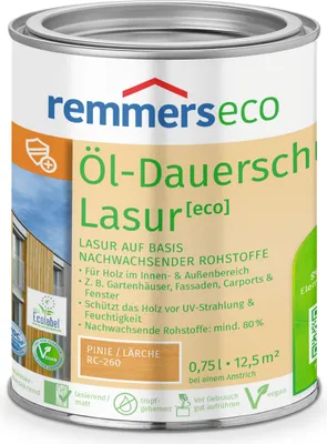 Produktbild von Remmers Öl-Dauerschutz-Lasur [eco] pinie/lärche (RC-260) 0,75 l, Holzlasur aussen
