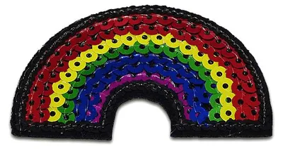 Produktbild von Regenbogen Mit Pailletten - Aufnäher, Bügelbild, Aufbügler, Applikationen, Patches, Flicken, Zum Aufbügeln, Größe: 6,8 x 4,1 cm