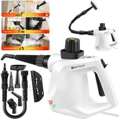 Image de Nettoyeur vapeur portatif - Nettoyeur vapeur haute pression - 800–1000 W - 9 accessoires - Nettoyage de surfaces multiples - Élimination des taches