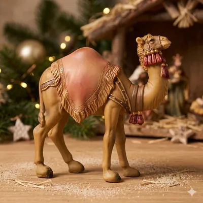 Zdjęcie produktu dla Ręcznie malowana figurka wielbłąda do szopki, ok. 12,5 cm, T 134-1