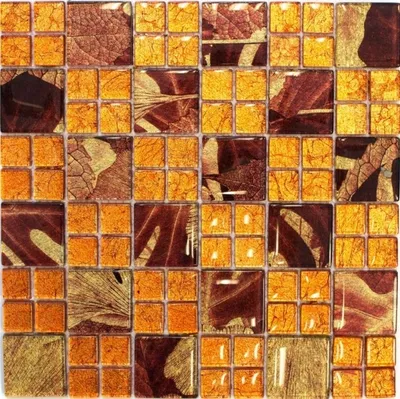 Produktbild von Mosaik Rückwand Transluzent Kombi Glasmosaik Crystal Sunrise orange MOS88-8SRO_f