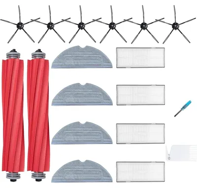 Ersatzteil-Set für Roborock S7, 2 Hauptbürsten, 4 HEPA-Filter, 4 Wischpads