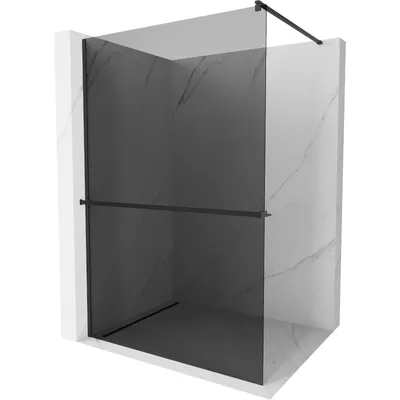 Obrázek produktu pro Mexen Kioto+ sprchová zástěna s poličkou a kolejnicí 100 x 200 cm, Grafitově černá 8 mm, Černá - 800-100-121-70-40