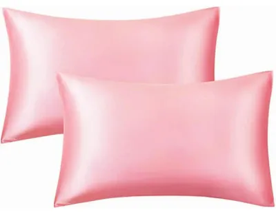Productafbeelding van Satinekijkussens, koraalroze, 2 stuks, 50x75 cm