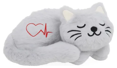 Immagine prodotto di Beeztees: Giocattolo per gatti, peluche a forma di cuore per cuccioli, colore grigio