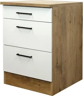 Produktbild von Flex Well Auszugunterschrank Vintea BxTxH 60 x 60 x 85 cm magnolienweiss matt zerlegt 00011639