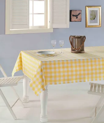 Produktbild von Hermia Concept, Kareli 160 - Yellow, Tischdecke, Gelb, 100% BAUMWOLLE, 160 x 160 cm