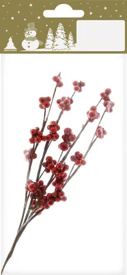 Produktbild von Weihnachtsdeko Zweig mit roten Beeren 15 cm
