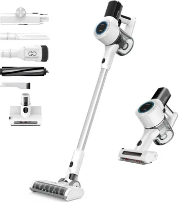 Produktbild von KLAMER Akkustaubsauger, 420 Watt Kabelloser, 2 Akkus, Flexibler Handstaubsauger mit verschiedenen Aufsätzen mit LED Licht und extra Akku