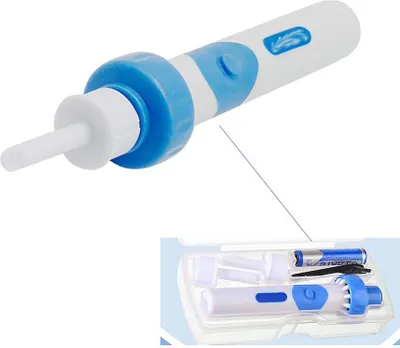 Obrázek produktu pro 2PCS čistič uší, čistič ušního mazu, odstraňovač ušního mazu, přenosný elektrický čistič uší s 2 měkkými silikonovými hlavami, sada nástrojů na odstraňování ušního mazu pro děti a dospělé
