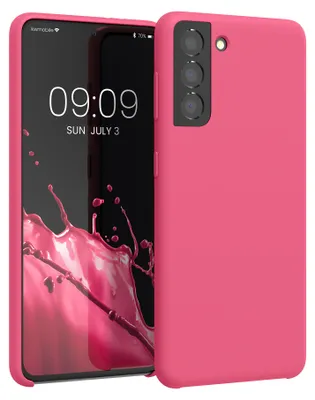 Produktbild von kwmobile Handyhülle für Samsung Galaxy S21 Hülle - Case Silikon - Kabelloses Laden - Schutzhülle Cover in Awesome Pink