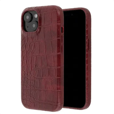 Image de Coque arrière Selencia Croco avec MagSafe pour l'iPhone 15 d'Apple - Bordeaux
