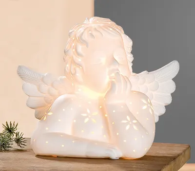 Produktbild von Gilde Lampe Engel weiß E 14, max. 25 Watt H: 23.50 cm B: 13 cm T: 25cm 22677