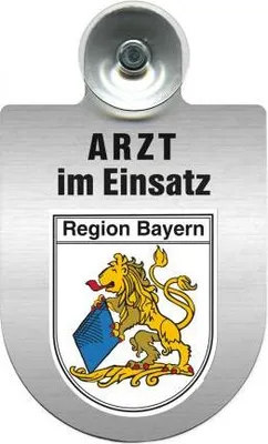 Produktbild von Einsatzschild Windschutzscheibe incl. Saugnapf - Arzt im Einsatz - 309352 - incl. Regionen nach Wahl Color - Region Bayern