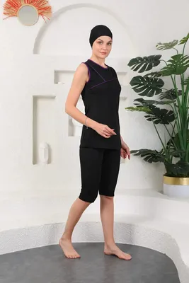 Zdjęcie produktu dla Hasema Burkini Strój kąpielowy Czarny 46 Stroje kąpielowe Tesettür Mayo, Stroje kąpielowe M-400