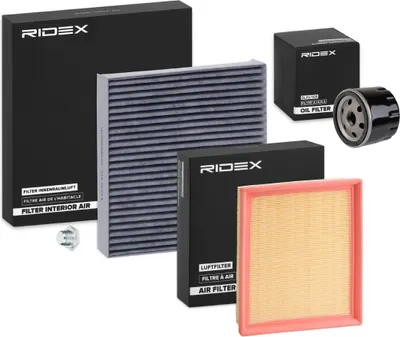 Produktbild von RIDEX Filterset Inspektionspaket Filtersatz für RENAULT LAGUNA II Grandtour (KG0/1) LAGUNA II (BG0/1)
