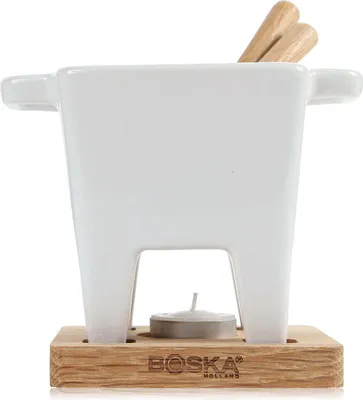 Zdjęcie produktu dla Elegancki zestaw do fondue mini z podgrzewaczem, biały