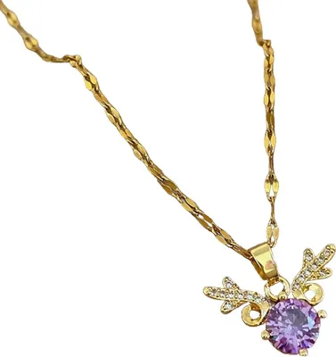 Produktbild von SI-21671 Halskette in Gold/Violett für Damen KP21671