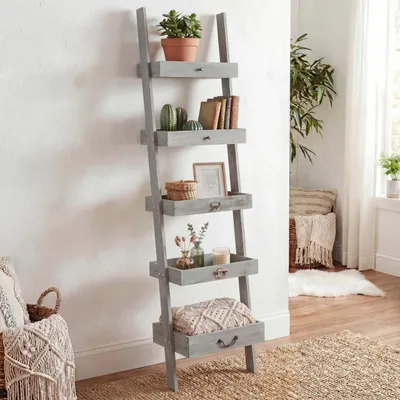 Immagine prodotto di Scaffale Scaffale per piante Scaffale per fiori, 169x43x32cm, look shabby, vintage ~ grigio