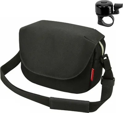 Immagine prodotto di Rixen & Kaul Reisen-thel Borsa da manubrio per bicicletta Borsa a tracolla Borsa a spalla FunBag Nero incl. campanello per bicicletta