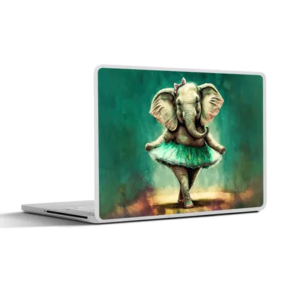 Produktbild von MuchoWow® Laptop Aufkleber Sticker Cover Elefant - Ballerina - Farbe - Bogen - Porträt - Kinder 36.5x27.5 cm - Laptop-Sticker