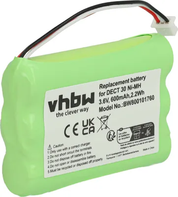 Produktbild von vhbw Akku kompatibel mit TipTel DECT 500 schnurlos Festnetz Telefon (600 mAh, 3,6 V, NiMH)