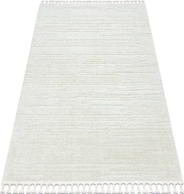 Produktbild von Teppich SEVILLA AC53B Streifen weiß Franse berber marokkanisch shaggy Weiß 120x170 cm