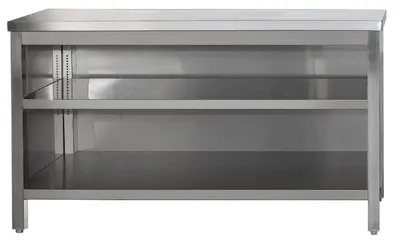 Obrázok produktu pre Edelstahl Arbeitsschrank offen mit höhenverstellbaren Zwischenboden Bautiefe 600mm AISI 304