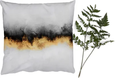 Produktbild von MuchoWow® Zierkissen Sofakissen Wohnzimmer Dekokissen 45x45 cm Gold - Chic - Abstrakt - Schwarz - Weiß - Luxus - Schlafpolster - Polster für das Sofa