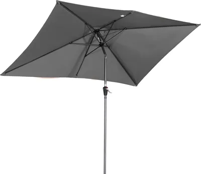 Image de Angel Living 300x200cm Parasol en aluminium avec manivelle et inclinaison pour terrasse de jardin Gris