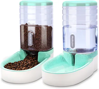 Produktbild von Automatischer Futterautomat für Haustiere (3,8 l) mit Schaufel, Trockenfutter, für Hunde/Katzen, Grün