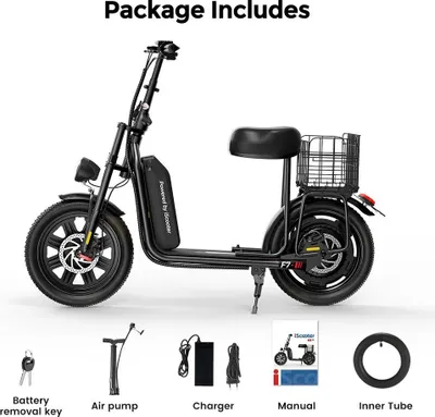 Produktbild von E-Scooter Elektroroller - F7 - Akku 48V 10,4Ah - Motor 1000 W - Max 45 km/h - Reichweite 50 km - Geländereifen 40,6 cm - App-Sperre & Navigation - Schwarz