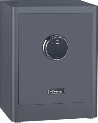 Image de Basi 2020-0001-GRAU mySafe Premium 450 Coffre-fort pour meubles Serrure à combinaison Serrure à empreinte digitale