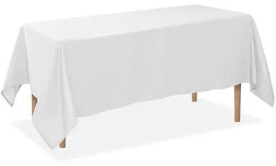 Rechteckiges Polyester-Tafelkleed, weiß, 152,4 x 320 cm, fleckenresistent