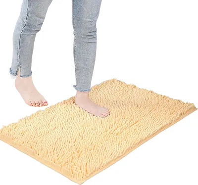 Image de 2 pièces tapis de bain antidérapant tapis de salle de bain 40x60 cm - tapis de bain WC tapis de sol moelleux ou tapis de bain pour douche, baignoire et toilettes