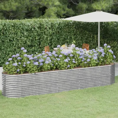 Produktbild von "2026 Promotion" Hochbeet - Pflanzkasten - Verzinkter Stahl 368x80x68 cm - Silbern - Beete CC10109