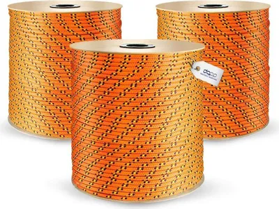 Obrázek produktu pro 100m POLYPROPYLENOVÉ LANO 12mm POMERANČ Polypropylenové lano nosnost do 1415 kg lano PP opletené lano textilní lano šňůra kotevní lano lano plastové lano poly lano opletené