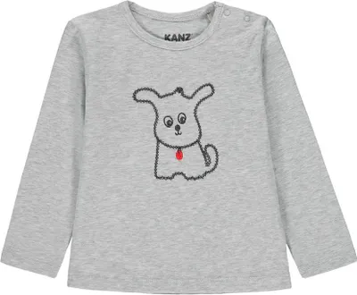 Produktbild von Babybluse mit Hundeprint, grau Kanz