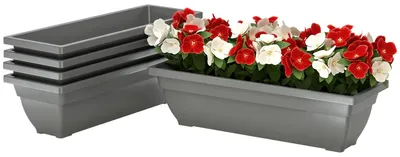 Produktbild von Outsunny 5er Set Blumentopf aus Kunststoff 59 x 21 x 16 cm stapelbar Blumentöpfe