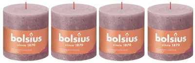 Immagine prodotto di set di 4 candele a colonna - Altezza 10 cm - Diametro 10 cm - Rustico - Rosa cenere