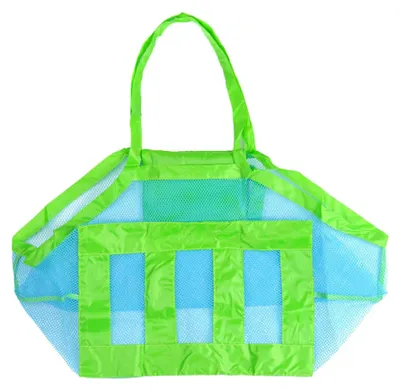 Imagen del producto de Bolsa de playa grande, azul, plegable, para juguetes