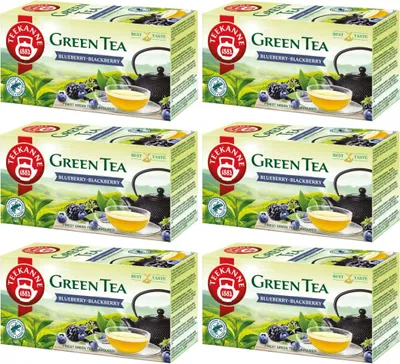 Produktbild von Teekanne Grüner Tee Blaubeere Brombeere 6x 20 Teebeutel - Grüntee im Beutel