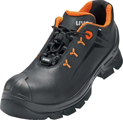 Image de Chaussures basses de sécurité UVEX 2 MACSOLE taille 52 W14 S3L ESD SR HRO noir/or 6522.4, Niveau de protection:S3, Taille:48, Couleur:noir/orange, Largeur:11