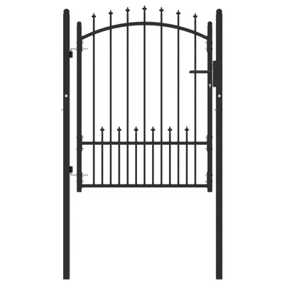 Zdjęcie produktu dla vidaXL Bramka ogrodzeniowa z kolcami stalowymi 100x125 cm czarna