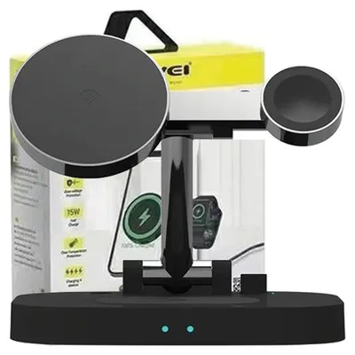 Imagen del producto de Awei Pěkné. Cargador por inducción 4 en 1 W22 de 15W, color /