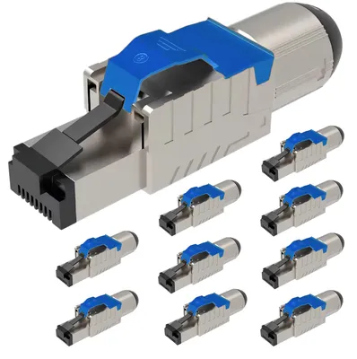 Produktbild von Netzwerkstecker Cat8 Cat8.1 RJ45 Stecker 10 Steckverbinder werkzeuglos geschirmt