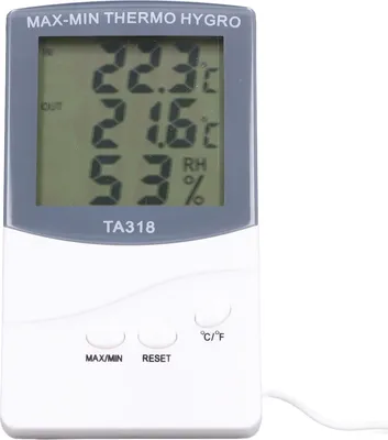 Image de Thermom?tre num?rique pour l'int?rieur et l'ext?rieur, 25 % HR ? 98 % HR �C 50 ? 70 �� avec sonde, grand appareil de mesure de la temp?rature et de l'humidit ?