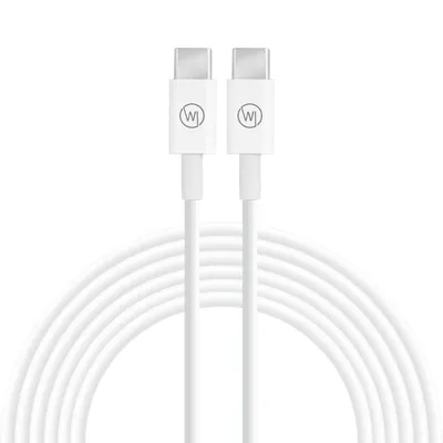 Produktbild von Wicked Chili 1m USB C auf USB-C Ladekabel mit Fast Charge (3A / 20V / 60W) kompatibel mit iPad Pro (2021/2020/2018), Air(2020), Switch, Handy, Universal, Ersatz für Apple Typ-C Kabel MUF72ZM/A, weiß